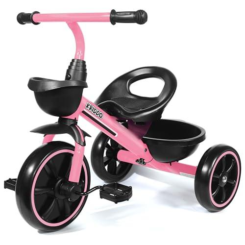 KRIDDO Triciclo per Bambini Rosa