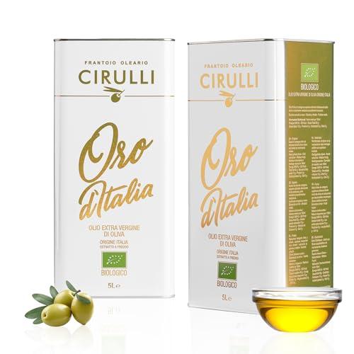 Frantoio Oleario Cirulli Olio Extravergine di Oliva Biologico, Estratto a Freddo, Olio di Oliva Italiano con Aroma Fruttato, Lattina (2 Lattine da 5 Litri)