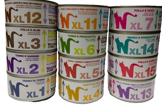 Natural Code XL Cibo Umido Gatto - 48 Scatolette Miste da 170g