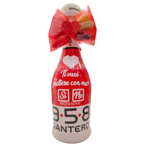 Santero Baby Personalizzata: Spumante con Scritta, Emoticon, Fiocco e Confetti