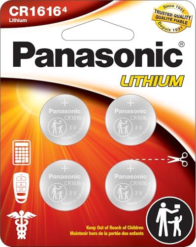 Panasonic CR1616 - Batterie a bottone al litio a lunga durata, 3,0 V, resistenti ai bambini, confezione da 4 batterie