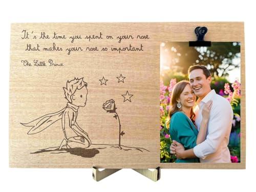 Portafoto Il Piccolo Principe in Legno con Dedica Incisa