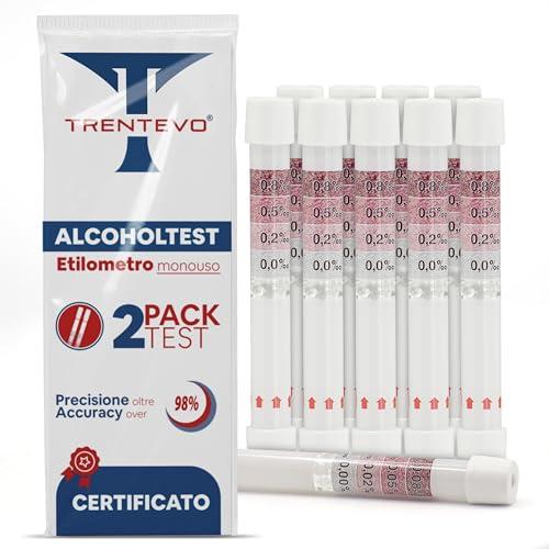 TRENTEVO 10 Alcol Test USA e Getta Certificato Portatile e Affidabile - Etilometro Monouso Tascabile - Test Alcolemico Fai da Te