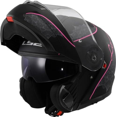 LS2 Casco Moto Modulare Strobe II Lux Matt Black Pink, Taglia M