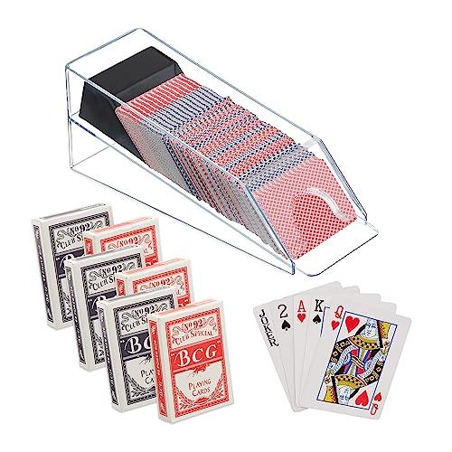Relaxdays Distributore di Carte da Gioco con 6 Mazzi