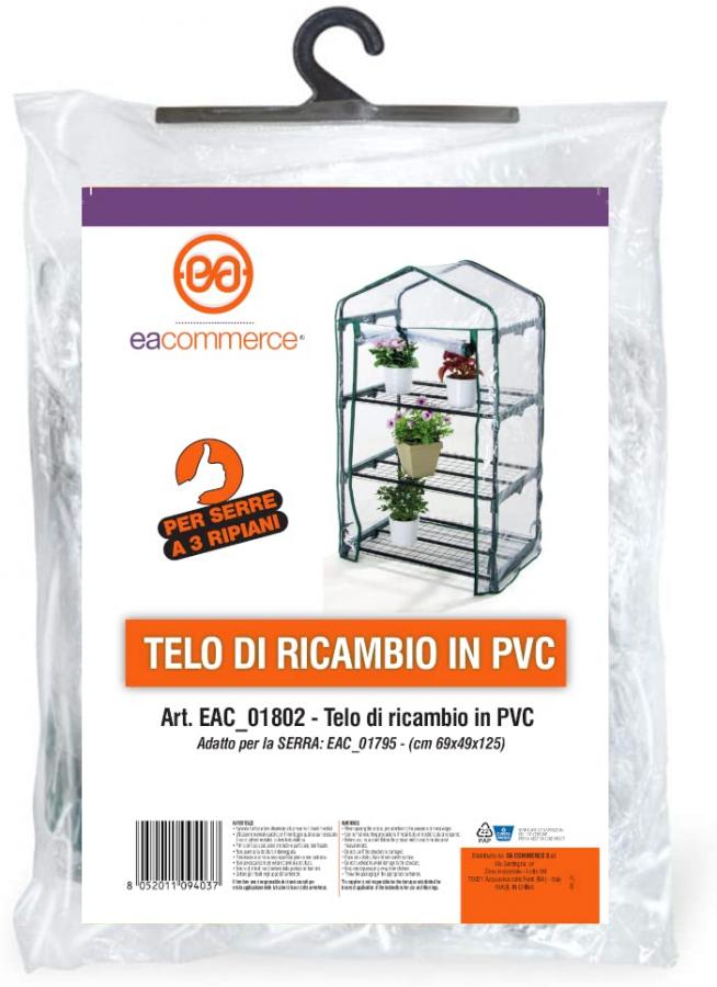 Telo di Ricambio per Serra da Giardino a 3 Ripiani in PVC Impermeabile