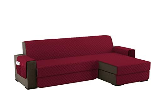 sevi's Copridivano 3 Posti con Penisola Impermeabile, Copridivano Penisola Destra/Sinistra Universale Reversibile, Copri Divano Antigraffio Indispensabile per Animali Domestici (L 250CM, Vino Rosso)