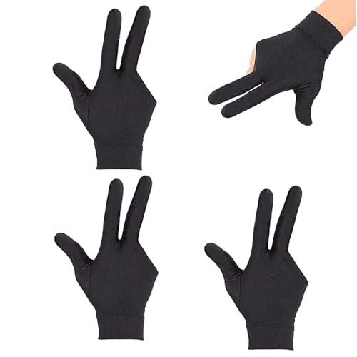 Ryaupy - Set di 4 Guanti da Biliardo Professionali per Snooker, Mano Sinistra Aperta