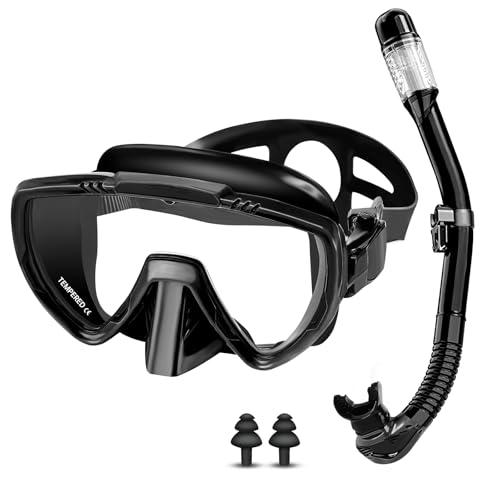 Vasmeiy Set per Snorkeling Adulti con Maschera e Boccaglio Nero