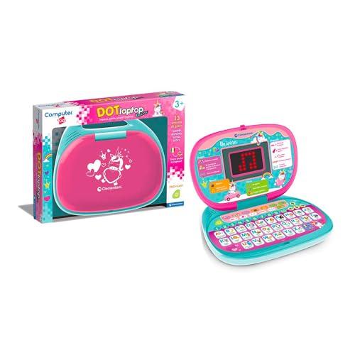Clementoni - Computer Kid DOT Unicorn, Laptop Parlante per Bambini 3 Anni, Gioco Elettronico Interattivo per Imparare Lettere e Numeri, Educativo Portatile con Batterie Incluse, Lingua Italiana, 16455