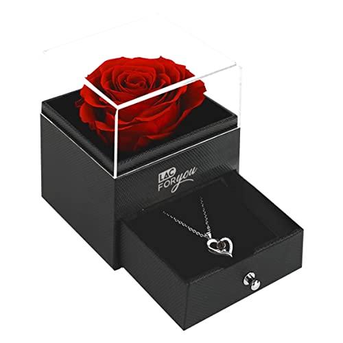 Rosa Stabilizzata Eterna con Collana - Idea Regalo Donna