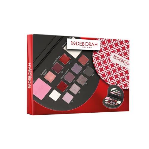 Deborah Milano - Trousse Set Regalo Donna Make Up Beauty Gift n.1 Mini Toni Freddi, Include Palette di Ombretti, Gloss, Rossetti e Polveri Viso dai diversi Finish e Colori, in Carta FSC