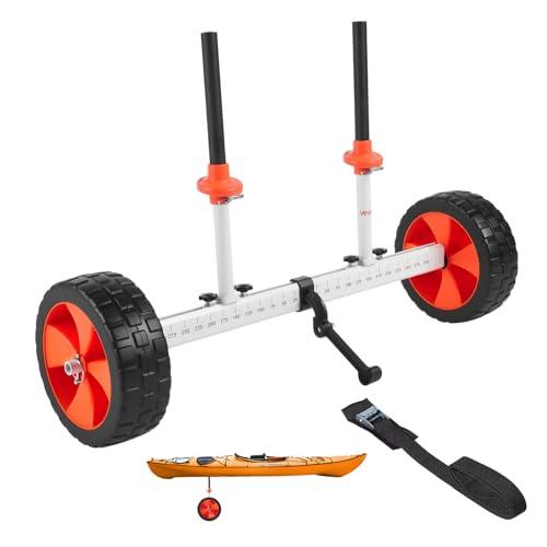 VEVOR Carrello per Kayak, 900 x 580 x 575 mm Carrello per Trasporto Tavole da Surf con Pneumatici in PU Pieno e Cavalletto, Si Monta e Si Smonta in Pochi Secondi, per Paddle Board per Kayak, Canoe
