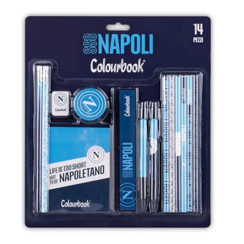 Colourbook - SSC Napoli Set Cancelleria 14 Pezzi - Licenza Ufficiale