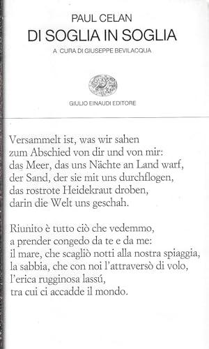 Di soglia in soglia - Paul Celan