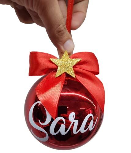 Palla di Natale in Vetro Rossa Personalizzata 10cm