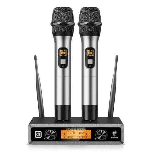 TONOR Microfono Wireless UHF Professionale Doppio