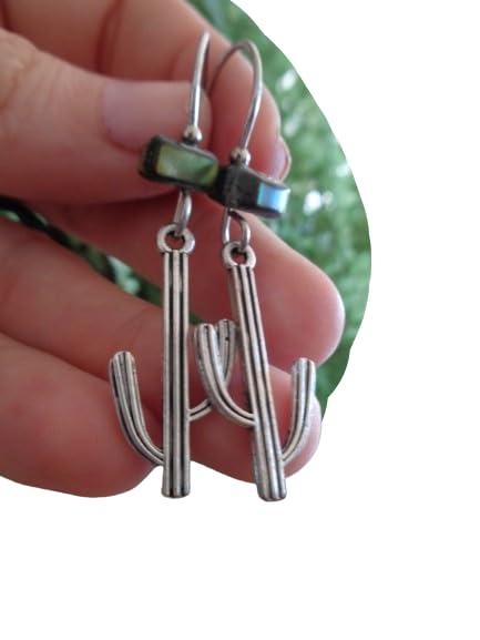 Orecchini Cactus Verdi e Madreperla