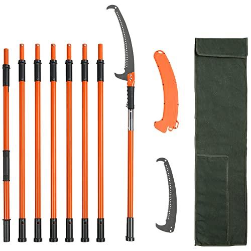 VEVOR Seghetto per Potatura Manuale Estensibile 8.24m con Lama Curva