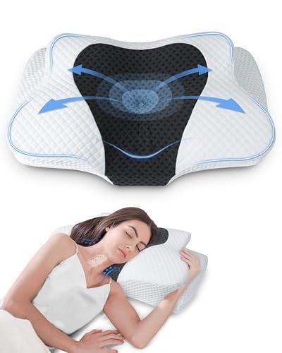 HOMCA Cuscino Cervicale Ergonomico in Memory Foam