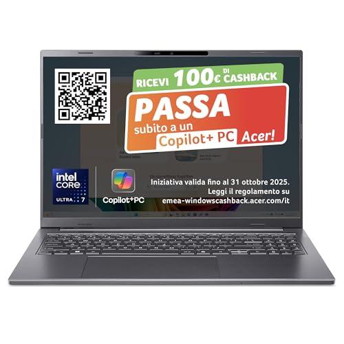 Acer Aspire 16 AI Laptop - Notebook Copilot+ PC con Display OLED 16