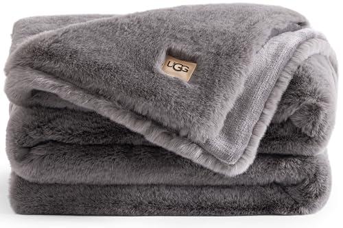 UGG Euphoria - Coperta Reversibile in Peluche Carbone