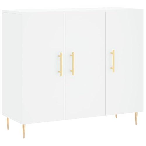Credenza Bianca in Legno Multistrato VidaXL 90x34x80 cm