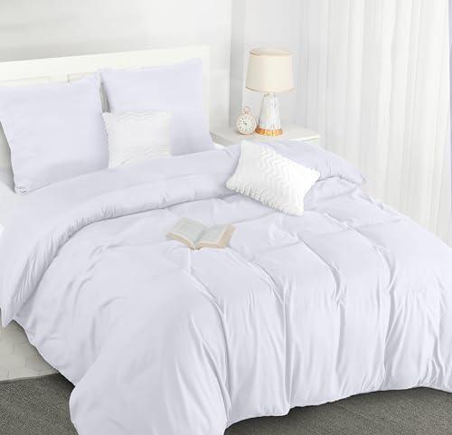 Utopia Bedding Copripiumino Matrimoniale Bianco 240x220 cm con Federe