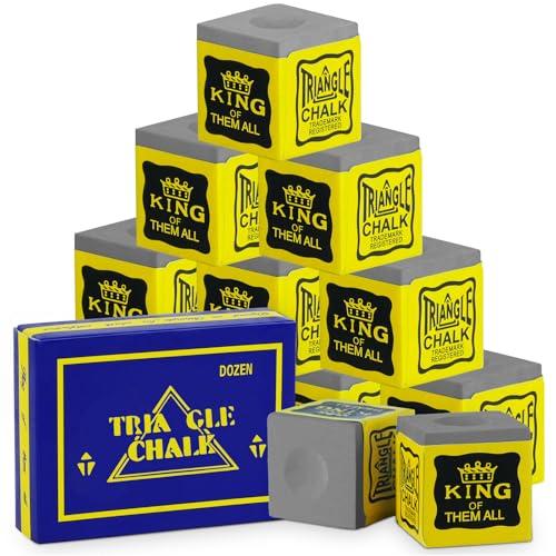 Flintronic 12 Pezzi Gessetti da Biliardo Professionali Antiscivolo (Grigio)