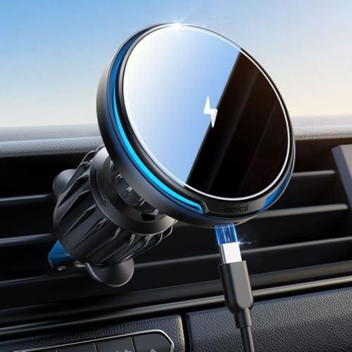 Lamicall Caricatore Wireless Auto MagSafe 15W con Gancio in Metallo