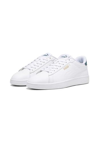 PUMA Smash 3.0 L, Sneaker Unisex-Adulto, Bianco White-Malachite Gold, 43 EU