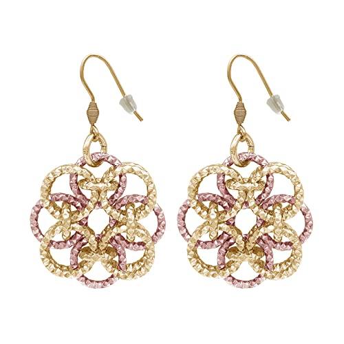 ParticolarModa Orecchini Donna Pendenti Lunghi e Leggeri Intrecciati Rosone