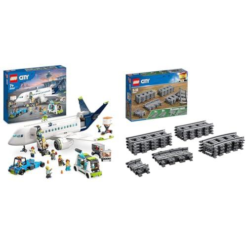 LEGO City: Aereo Passeggeri & Binari - Set Completo per Avventure in Volo e su Rotaia