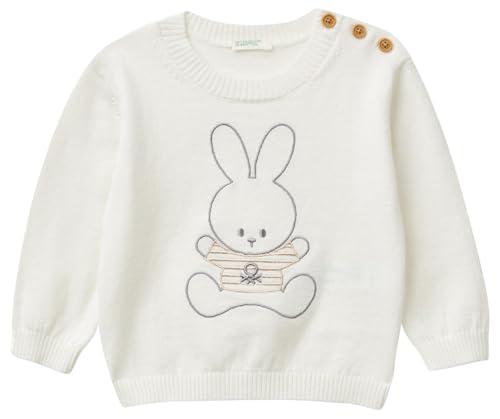 Maglia Girocollo Manica Lunga Bambina United Colors of Benetton con Ricamo Coniglio