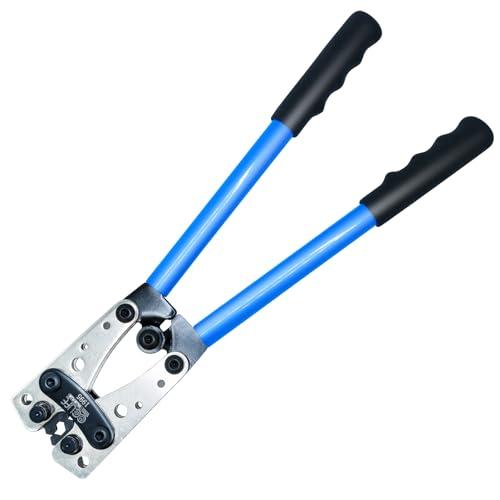CCLIFE Pinza Crimpatrice - 6/10/16/25/35/50mm² Pinza capicorda AWG Terminale per cavi da 10, 8, 6, 4, 2, 1/0 AWG, Pinze per crimpare cavi, Strumento per crimpare capocorda