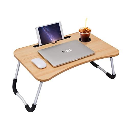 Tavolino da Letto Pieghevole Marrone - Supporto Portatile per Laptop e Colazione
