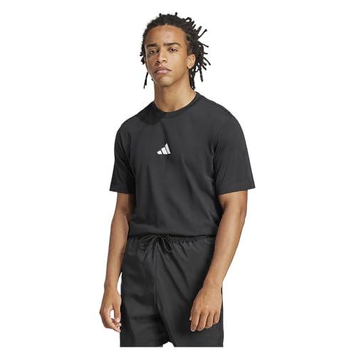 adidas Essentials Small Logo Single Jersey Tee - Nero/Bianco