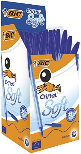 BIC Cristal Soft Penne Blu a Sfera - Confezione da 50