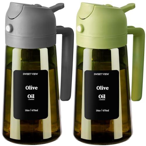 SWEET VIEW 2 in 1 Spruzzatore e Distributore Olio d'Oliva, 470 ml