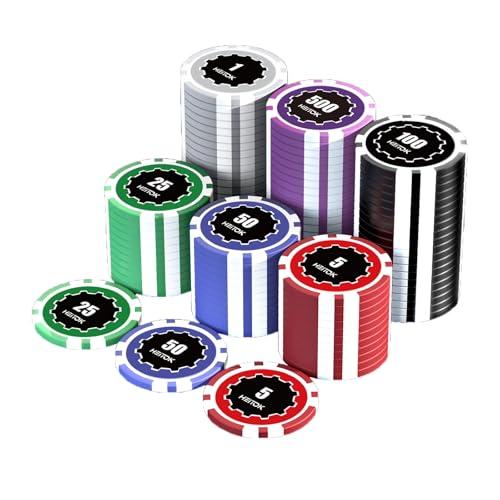 HEITOK Set da Poker con Denominazioni - 100 Fiches da 11,5g per un'Esperienza di Gioco Autentica