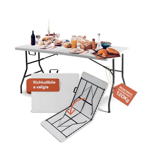 Tavolo Pieghevole Portatile in Alluminio per Campeggio e Giardino