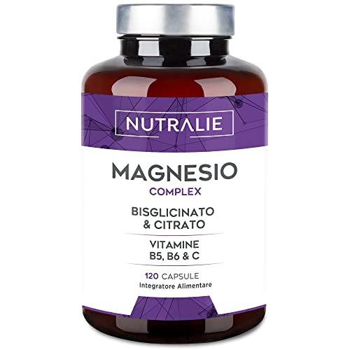 Magnesio Completo - Magnesio Citrato + Magnesio Bisglicinato 2145mg - Nutralie - 120 Capsule Vegane