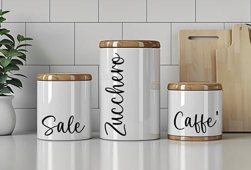 Set Adesivi Barattoli Cucina - Zucchero, Sale e Caffè personalizzato HandMade