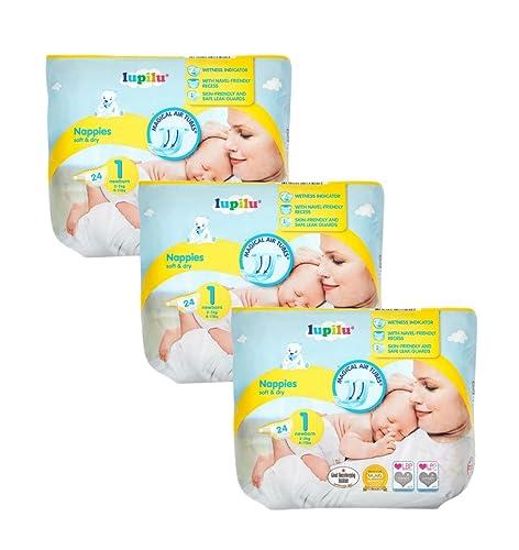 Lupilu Baby - Pannolini per neonati, taglia 1, 2-5 kg, 3 x 24 (72 pannolini)