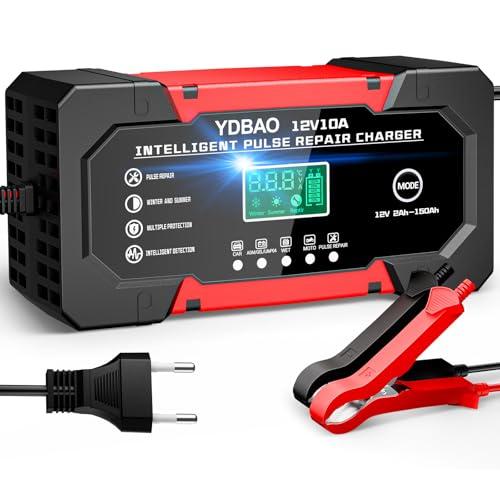 YDBAO Caricabatterie Auto 10A 12V Intelligente per Moto e Auto