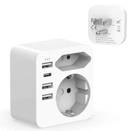 Adattatore Presa Americana con USB (3 USB A, 1 USB C) e Spina Italiana