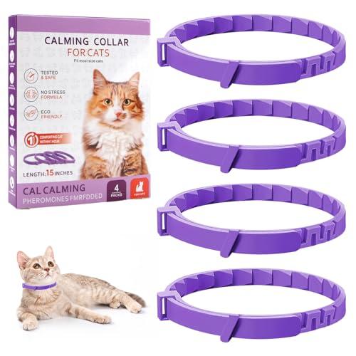 Collare Calmante per Gatti con Feromoni Naturali - 4 Pezzi