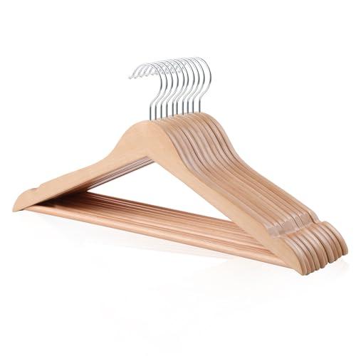 Amazon Basics Appendiabiti in Legno - Set da 10, Finitura Naturale