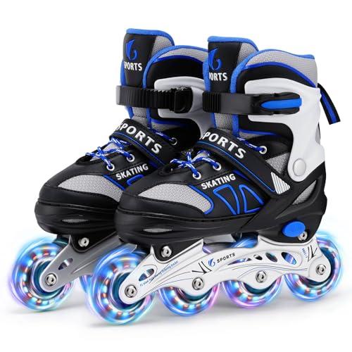 Pattini in Linea Regolabili per Bambini con Ruote Illuminate