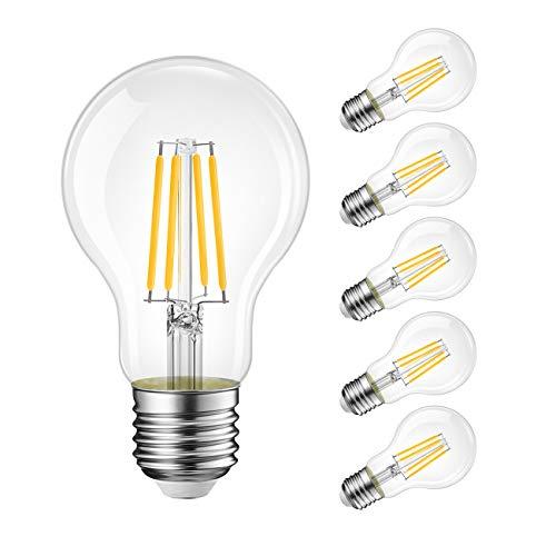 LVWIT Lampadine LED E27 Luce Calda 2700K, 11W Equivalenti a 100W, 1521LM, Stile Vintage Retrò, Pacco da 6